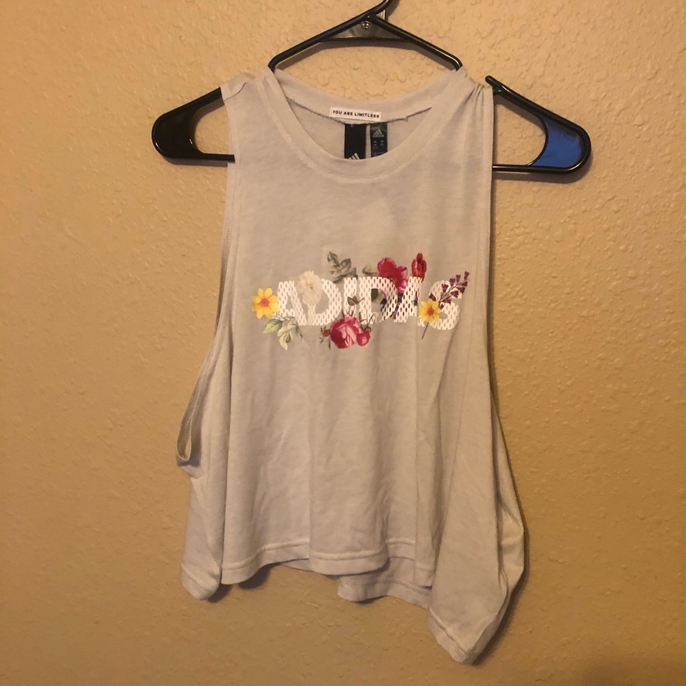 Adidas Floral Crop Tank Top